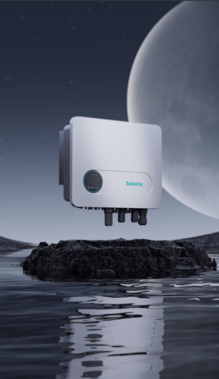 Solavita inverter showcased in futuristic night scene, symbolizing durability and innovation in extreme environments