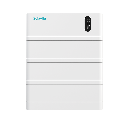 Solavita high-voltage battery with scalable 5.12–20.48kWh capacity, modular stackable design for residential and commercial energy storage systems.